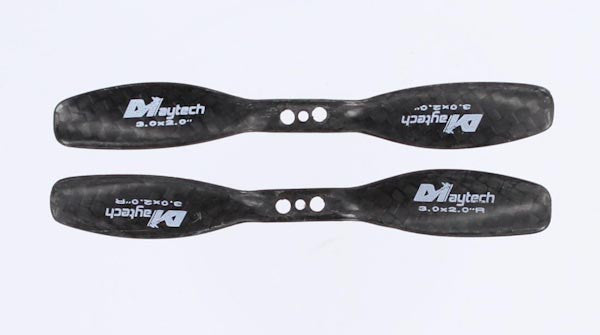 ACCESSOIRES MAYTECH EN FIBRE DE CARBONE 3 X 2, PAIRE CW/CCW, SUPPORT CENTRAL 1,5 MM