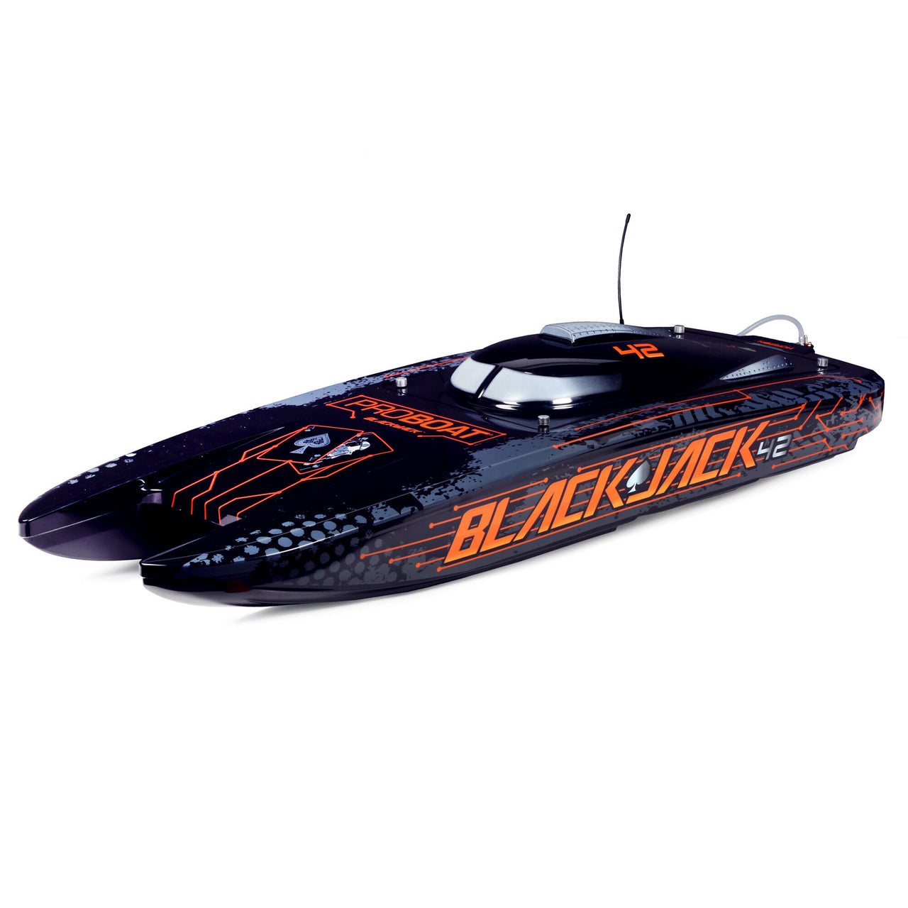 PRB08043T1 Blackjack 42" 8S Catamaran sans balais RTR : Noir/Orange 