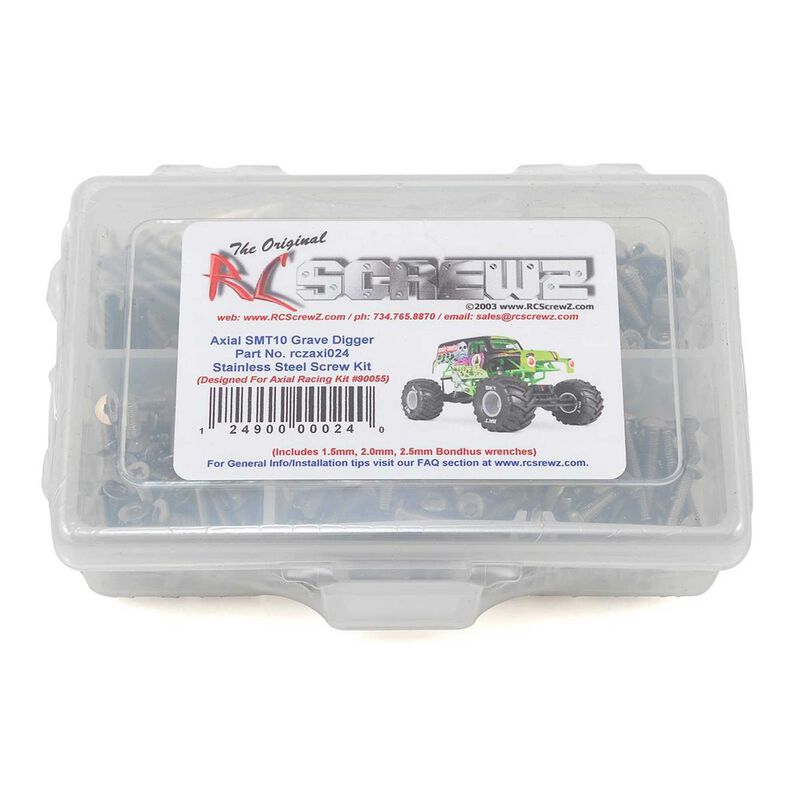 RCZAXI024  Stainless Steel Screw Set: Axial SMT10 Grave Drigger
