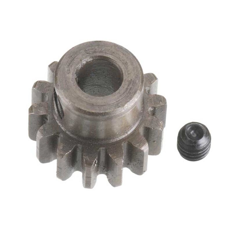 RRP1214 Piñón de 1 módulo de acero extraduro con diámetro interior de 5 mm, 14 dientes