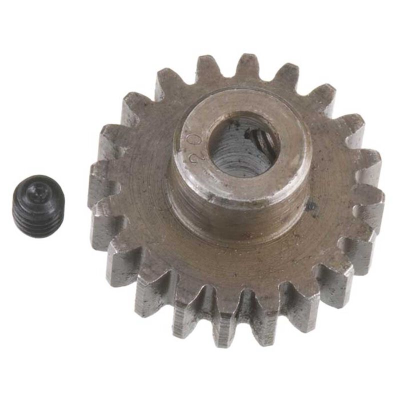 RRP1220 Piñón de 1 módulo de acero extraduro con diámetro interior de 5 mm, 20 dientes