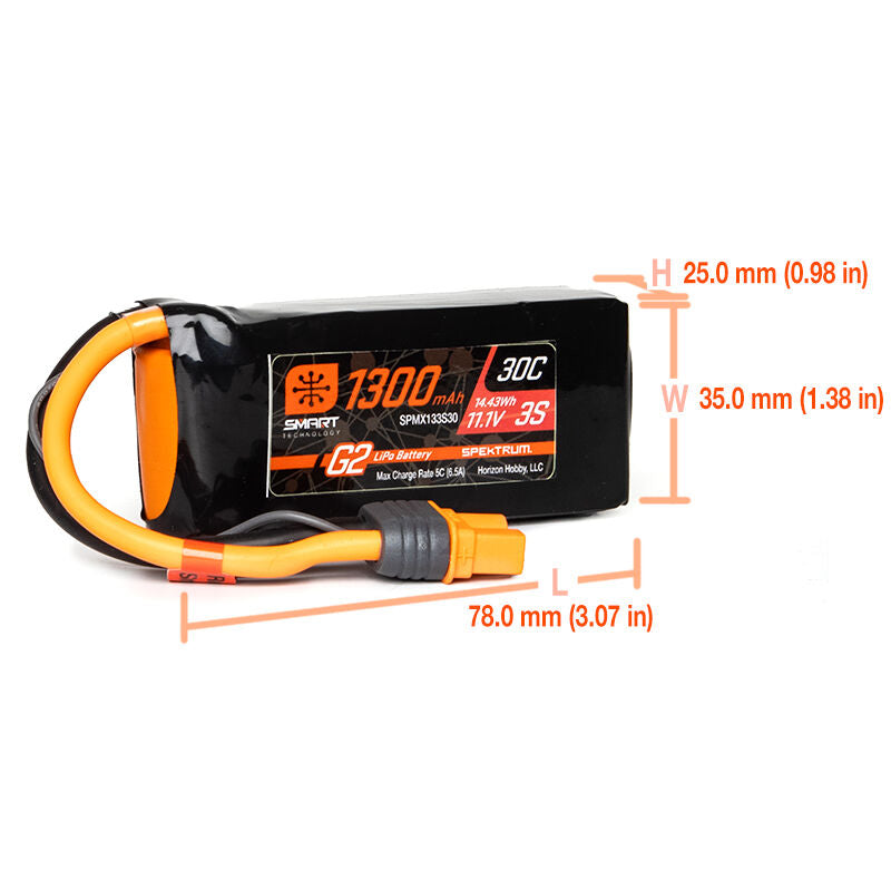 SPMX133S30 11,1 V 1300 mAh 3S 30C LiPo intelligent G2 : IC3