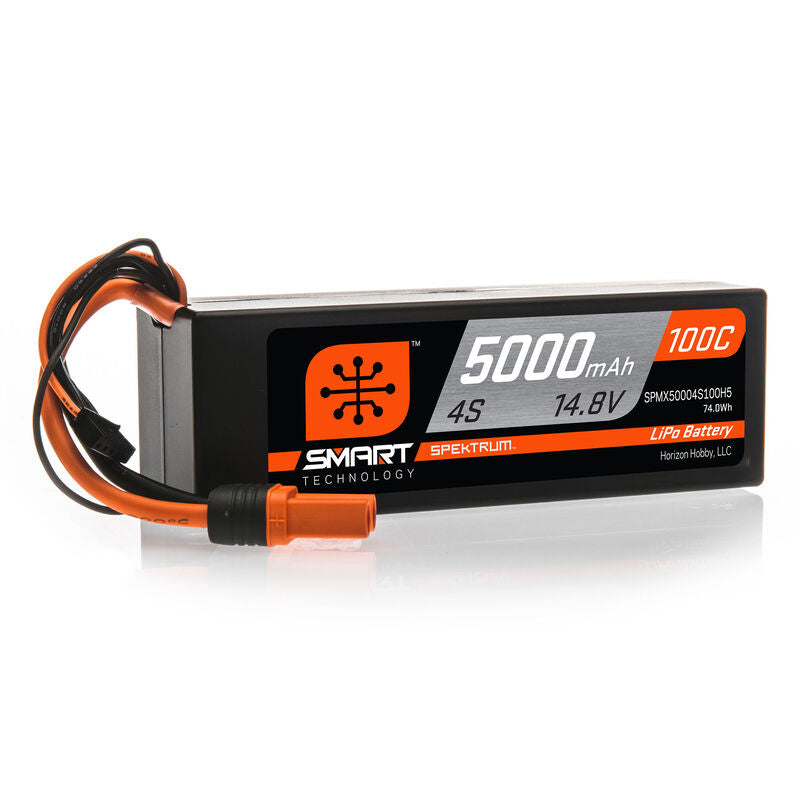 SPMX50004S100H5 14.8V 5000mAh 4S 100C Smart Hardcase LiPo Battery: IC5