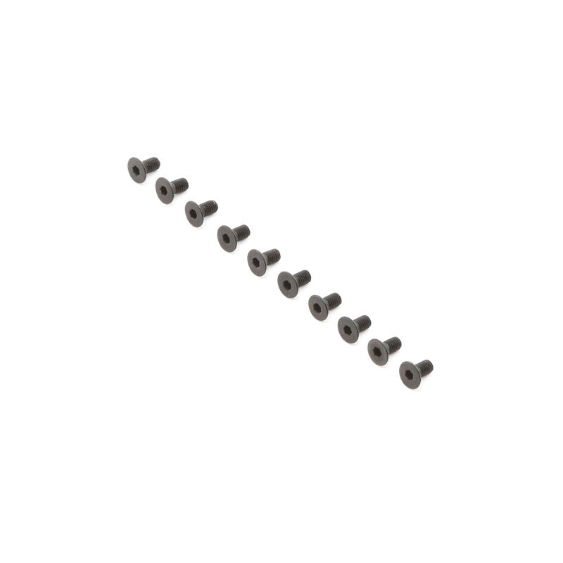 TLR235008 Tornillos de cabeza plana, M3 x 6 mm (10)