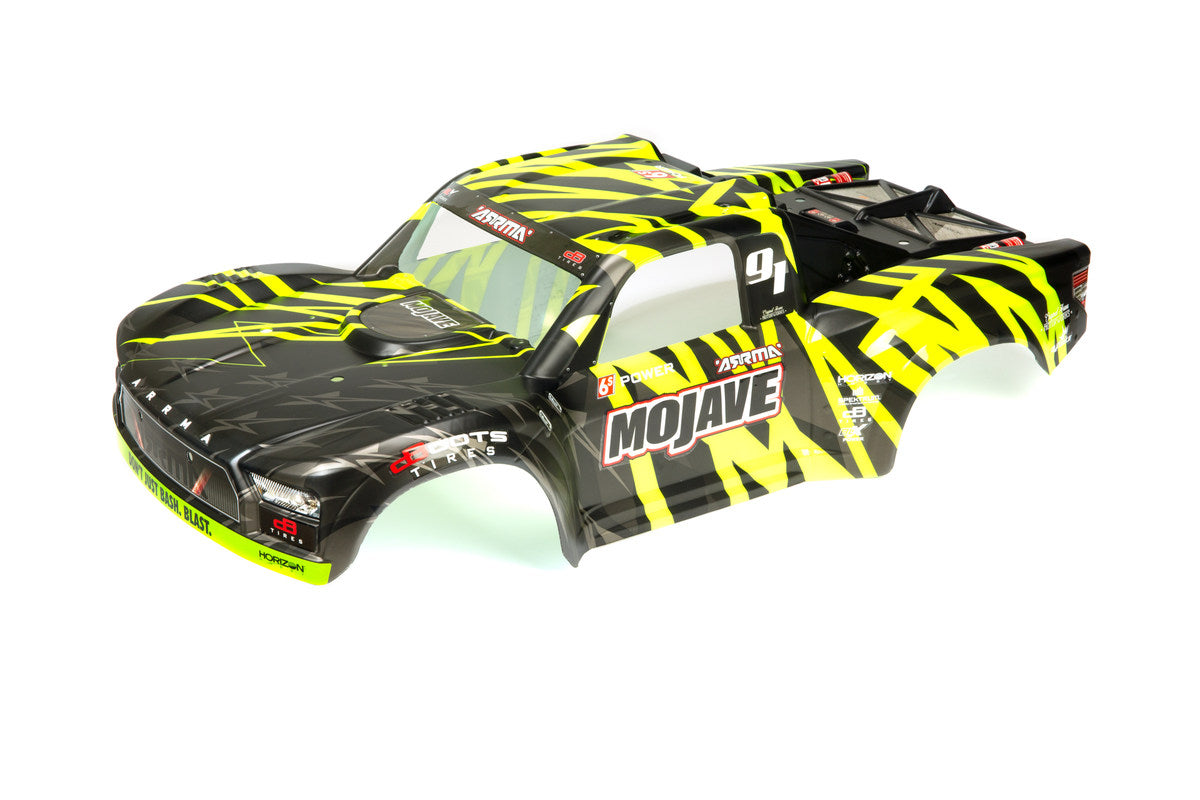ARA411002 MOJAVE 6S BLX PAINTED DECALLED TRIMMED BODY (BLACK/GREEN)