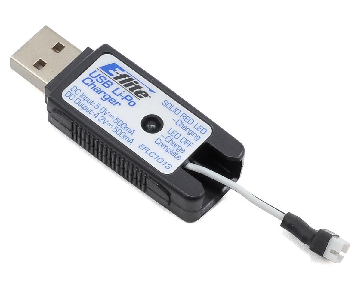 Chargeur Li-Po USB 1S, UMX à courant élevé 500 mAh