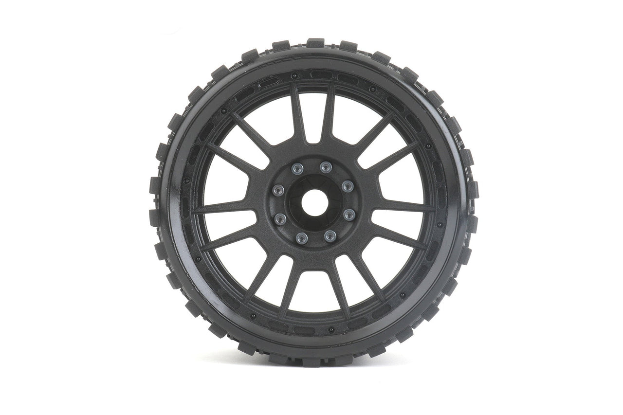 JKO1902CBMSGBB2 1/8 SMT 4.0 Prophet Tires Mounted on Black Claw Rims, Medium Soft, Belted, 17mm 1/2" Offset