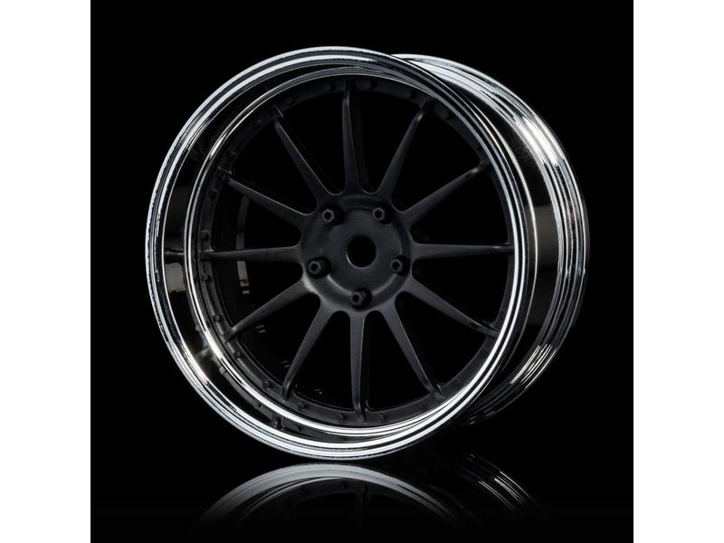 832105FBK - Adjustable Offset (4pcs) / Color: Flat Black - Silver (Chrome)