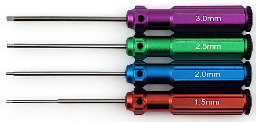 On Point Hex Screwdrivers (4) Size: 1.5mm, 2.0mm, 2.5mm, 3.0mm  ONP3510