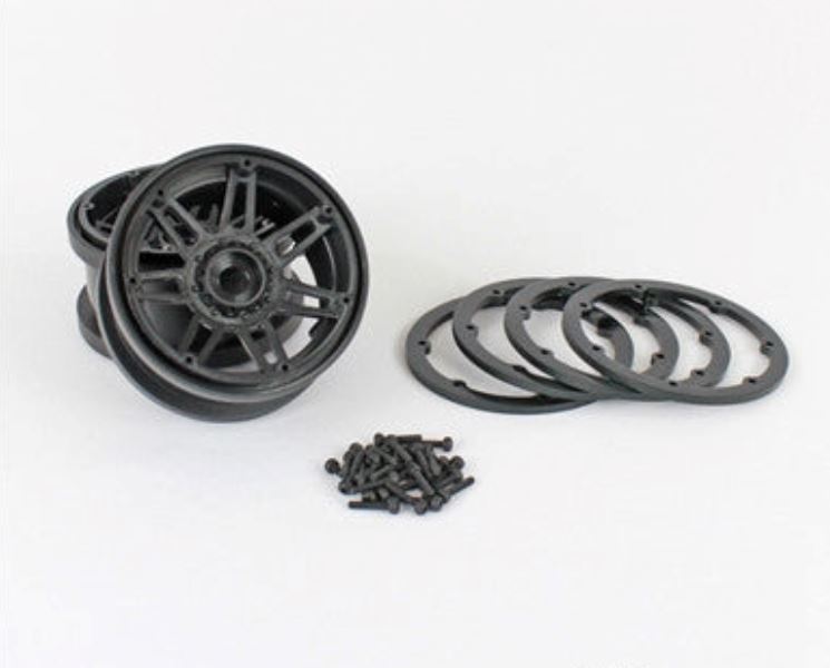 PBTPBW19931BB 1.9 Beadlock Raceline #931 Injector, Black Wheels and Black Rings, Includes Hardware