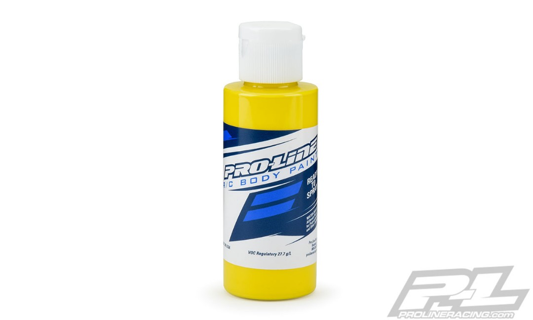 PRO632504 Peinture pour carrosserie Pro-Line RC - Jaune spécialement formulée pour Polyca