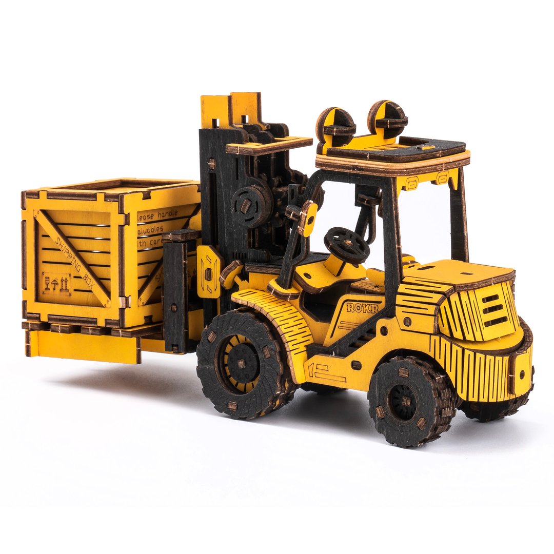 ROETG413K Robotime-ROKR Chariot élévateur 3D puzzle en bois
