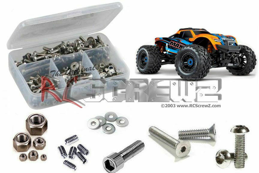 rctra089 Traxxas Maxx 1/10ème (#89076-4) Kit de vis en acier inoxydable