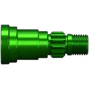 Fusée d'essieu Traxxas 7768G, aluminium (anodisé vert) (1) (à utiliser uniquement avec l'arbre de transmission n° 7750X)