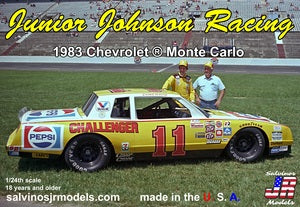 SJMJJMC1983C 1/24 Junior Johnson Racing 1983 Chevrolet Monte Carlo, conduit par Darrell Waltrip, modèle de voiture en plastique K