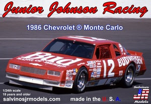 SJMJJMC1986NB 1/24 Junior Johnson 1986 Chevrolet Monte Carlo, conduit par Neil Bonnet, kit de modèle de voiture en plastique