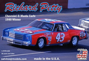 SJMRPMC1980N  1/25 Richard Petty #43 1980 Chevrolet Monte Carlo Winner Plastic Model Car Kit