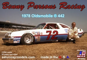 SJMBPO1978D 1/25 Benny Parsons Racing 1978 Oldsmobile 442 Kit modèle de voiture en plastique