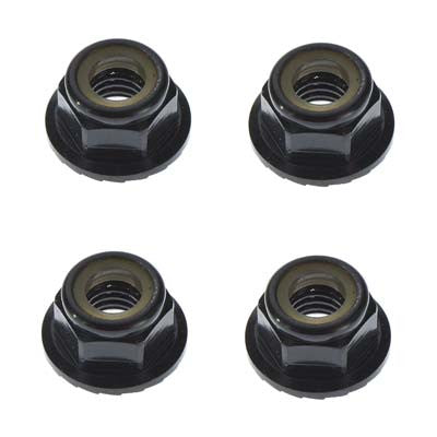 TKR1215 Locknut M5 Aluminum/Flanged/Serrated Black (4)