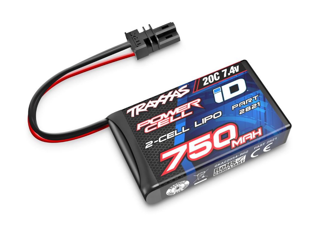 2821 Traxxas 750mAh 2S 7.4V 20C LiPo ID Batterie souple