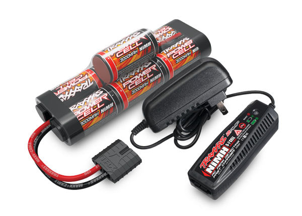 Cargador de CA 2984 Traxxas con paquete completo NiMH de 3000 mAh y 8,4 V
