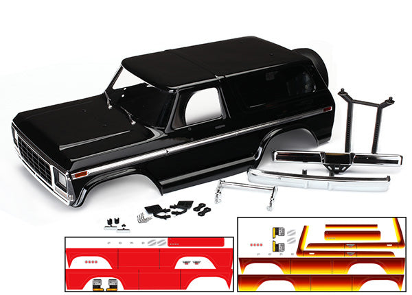 8010x Traxxas Body, Ford Bronco, complete (black) 8010X