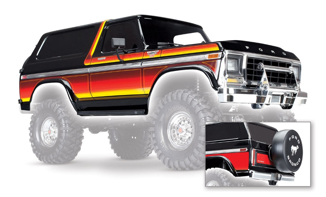 8010x Traxxas Body, Ford Bronco, complete (black) 8010X
