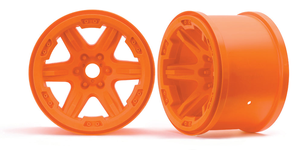 8671A Ruedas Traxxas, carburo de 3,8" (naranja) (2) (ranuradas de 17 mm)