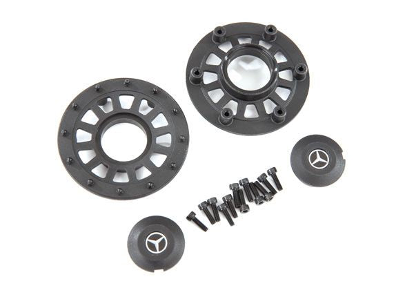 8875 Capuchons centraux Traxxas (2)/anneaux Beadlock (2)