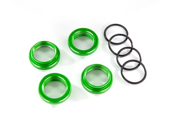 8968G Traxxas Retenedor de resorte (ajustador), aluminio anodizado verde, GT