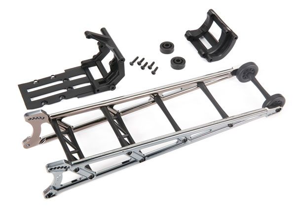 9460x Traxxas Barra para caballitos, cromo negro (ensamblada)/soporte para barra para caballitos