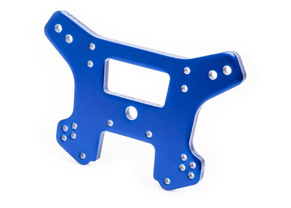9539 Traxxas Shock tower, front, 6061-T6 aluminum (blue-anodized)