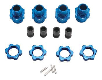 6856X Jeu de moyeux de roue 17 mm court bleu Slash 4WD (4)