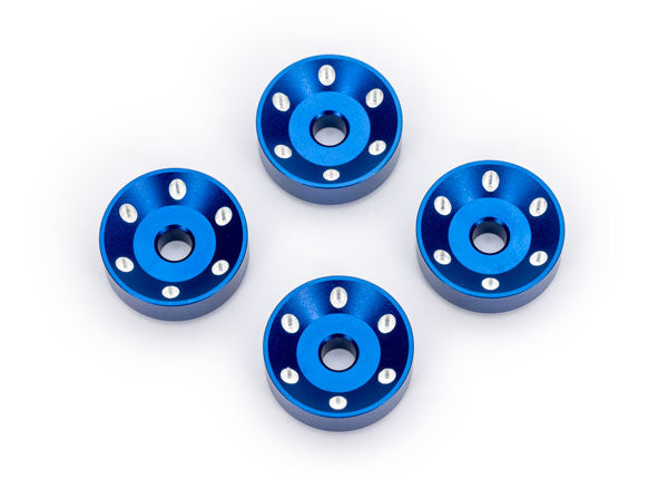 10257-BLUE Traxxas Wheel washers, machined aluminum, blue (4)