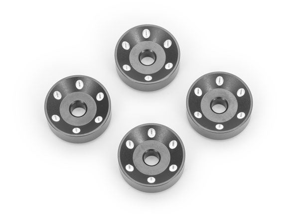 10257-GRAY Rondelles de roue, aluminium usiné, grises (4) 