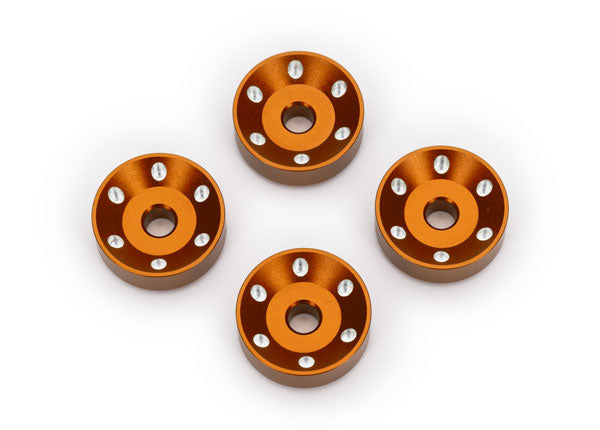 10257-ORNG Rondelles de roue Traxxas, aluminium usiné, orange (4) 