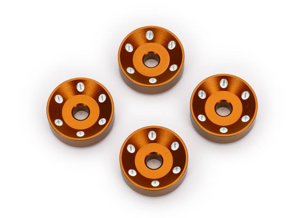 10257-ORNG Traxxas Wheel washers, machined aluminum, orange (4)