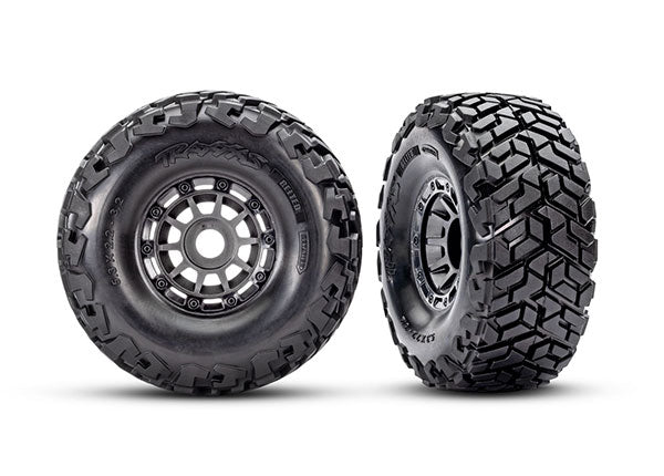10272-GRAY Traxxas Tires & wheels, Maxx Slash belted tires on grey wheels