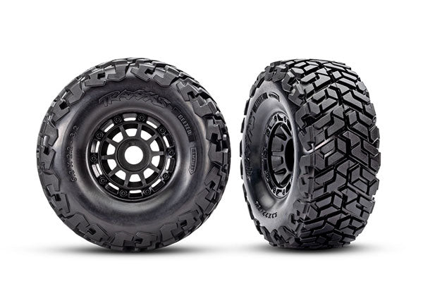 10272 Traxxas Tires & wheels, Maxx Slash belted tires on black wheels