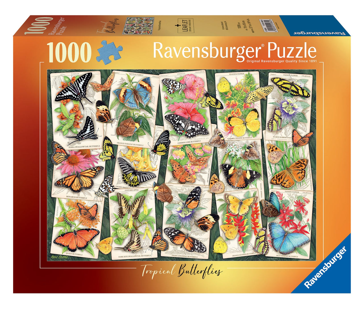 Puzzle 1000 pièces Papillons tropicaux 