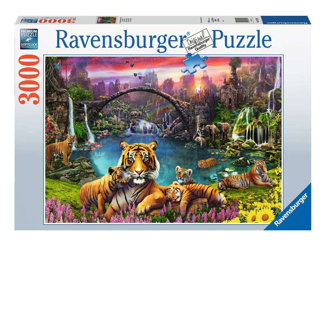Puzzle 3000 pièces Tigres au paradis