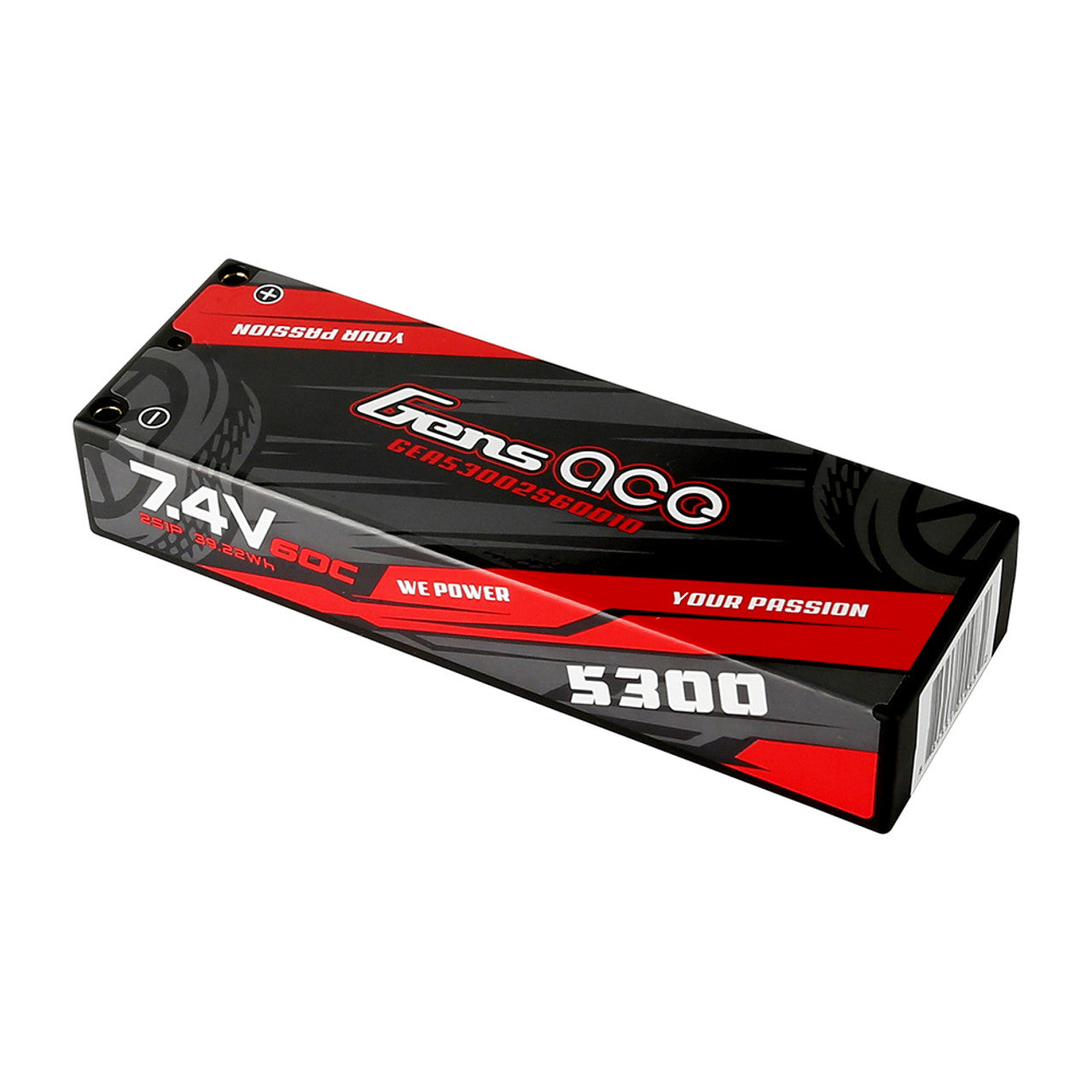 GEA53002S60D10 Gens Ace 5300mAh 7.4V 60C 2S1P Paquete de batería Lipo HardCase 10#