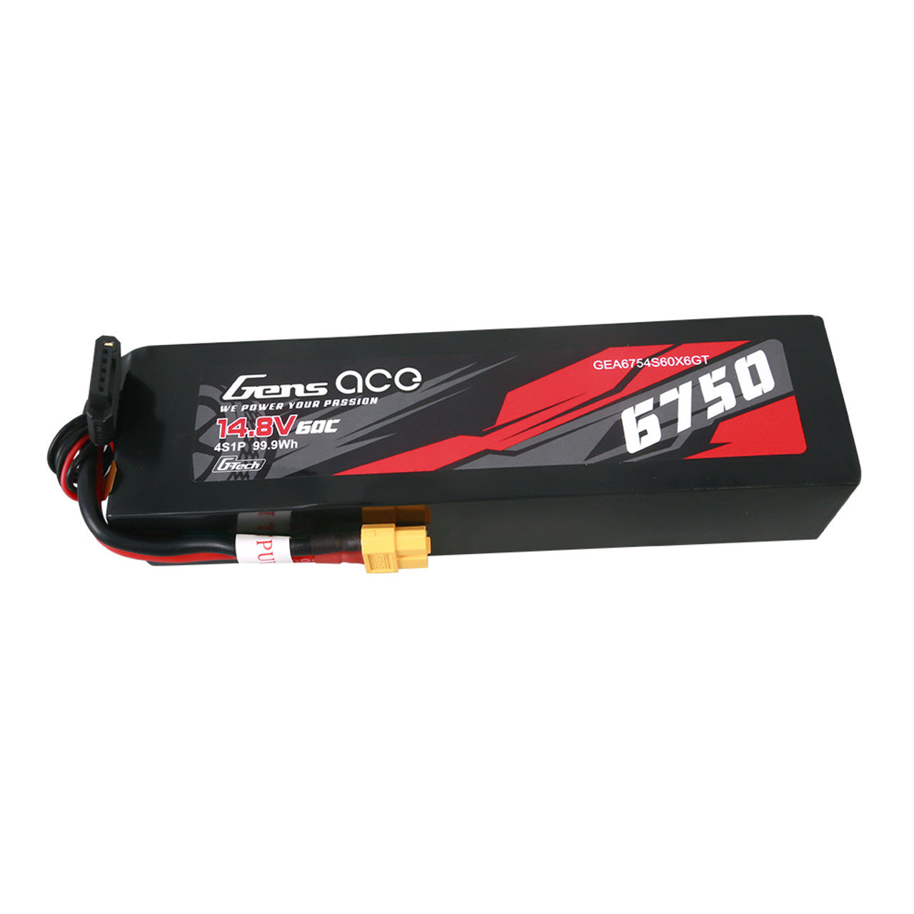 GEA6754S60X6GT Gens Ace 6750mAh 14.8V 4S1P 60C G-Tech Batería Lipo 12# Enchufe XT60