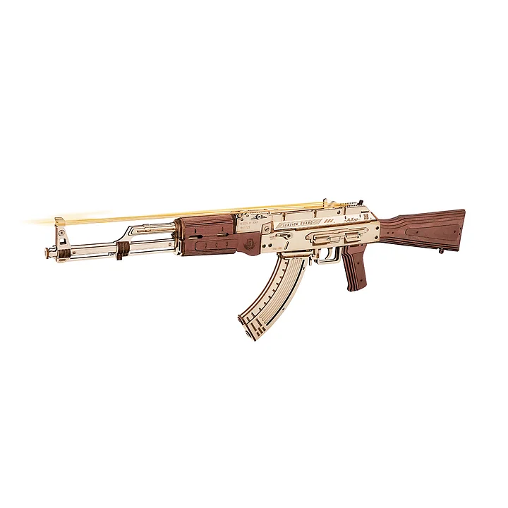 ROELQ901 ROKR AK-47 Assault Rifle Gun Toy 3D Wooden Puzzle