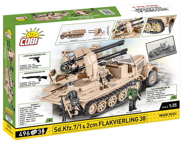 COBI-2274 COBI 496 PCS HC WWII /2274/ SD.KFZ.7/1&2CM FLAKVIERLI- -EXECUTIVE EDITION