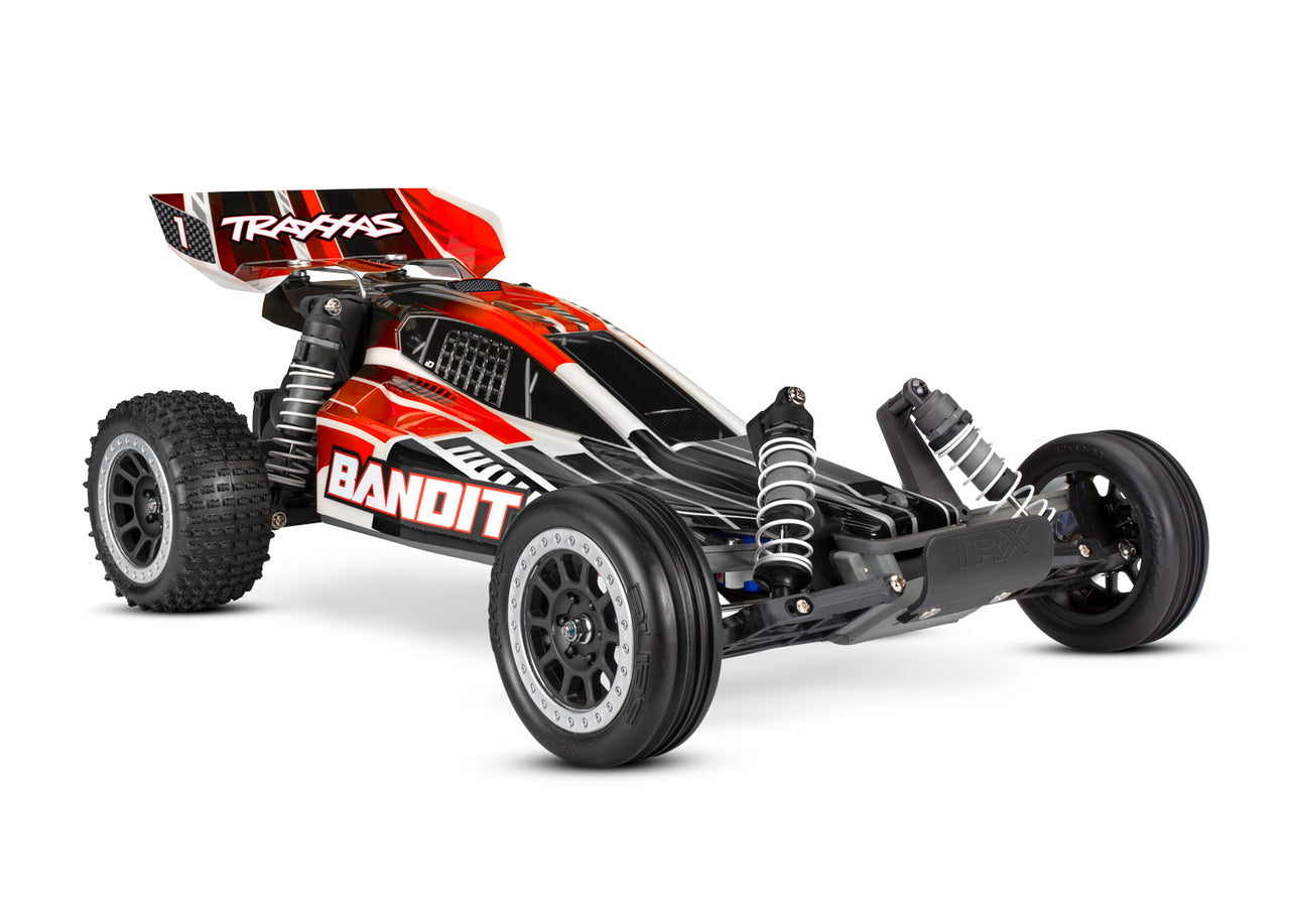24054-8RED Traxxas Bandit 1/10 Extreme Sports RTR Buggy con USB-C - Rojo 