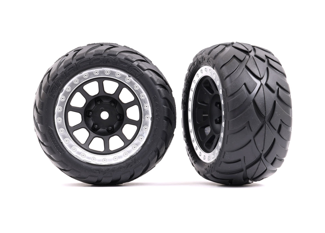2478G Traxxas Rear Black/Satin Beadlock w/ Anaconda Tires