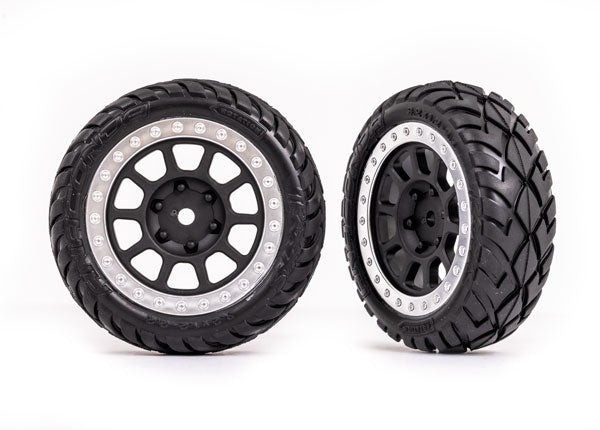 2479G Traxxas Front Black/Satin Beadlock w/ Anaconda Tires