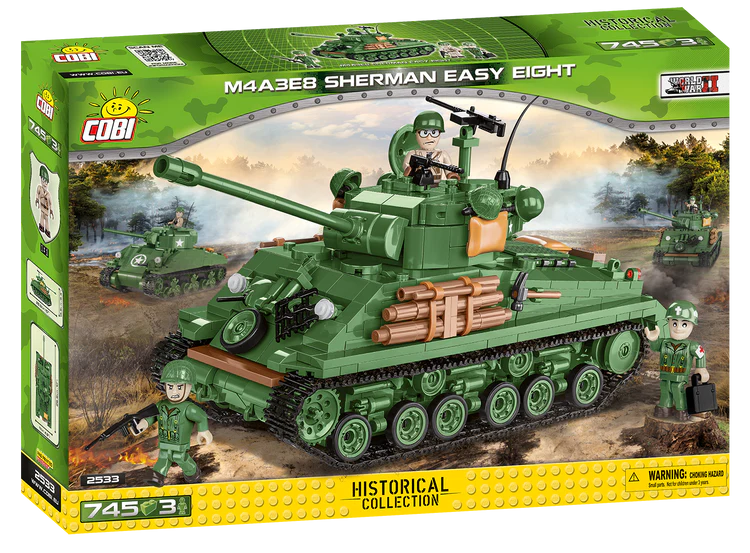 COBI-2533 COBI 745 PCS HISTORICAL COLLECTION WWII /2533/ M4A3 SHERMAN (EASY EIGHT)