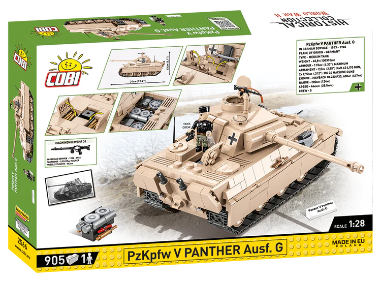 COBI-2566 COBI 905 PCS HC WWII /2566/ PANZER V PANTHER AUSF.G Sd.Kfz.171